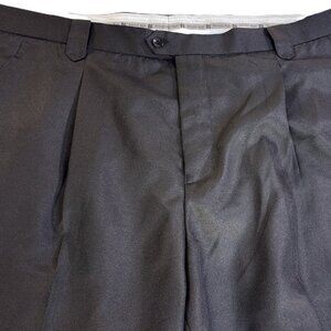 Michael Irvin #88- 44 x 34 Shinny Black 100% Polyester Pleated Men's Dress Pants